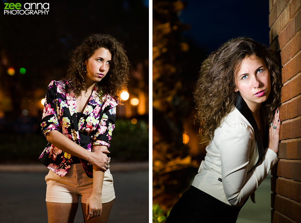 model at night in downtown fort myers florida