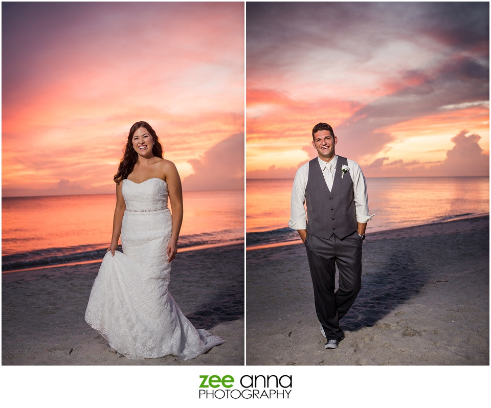 Naples Beach Wedding Photography by Zee Anna Photography on the beaches of Naples Florida