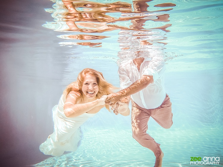 Underwater Anniversary shoot and beach shoot by Zee Anna Photography